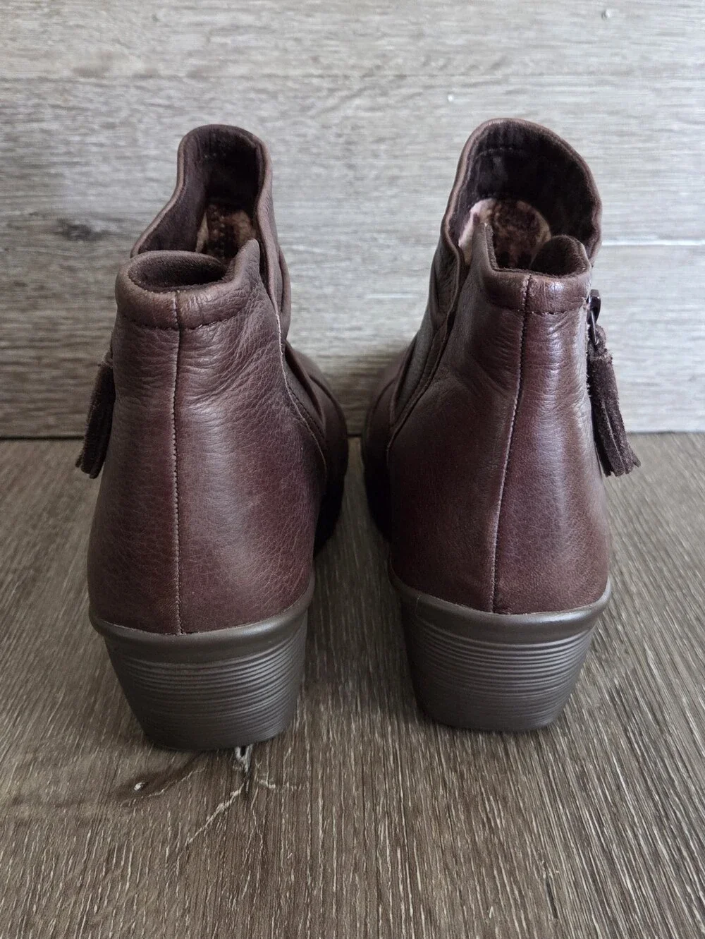 Skechers Women's Parallel - Double Trouble Brown Wedge Ankle Bootie Size 8.5